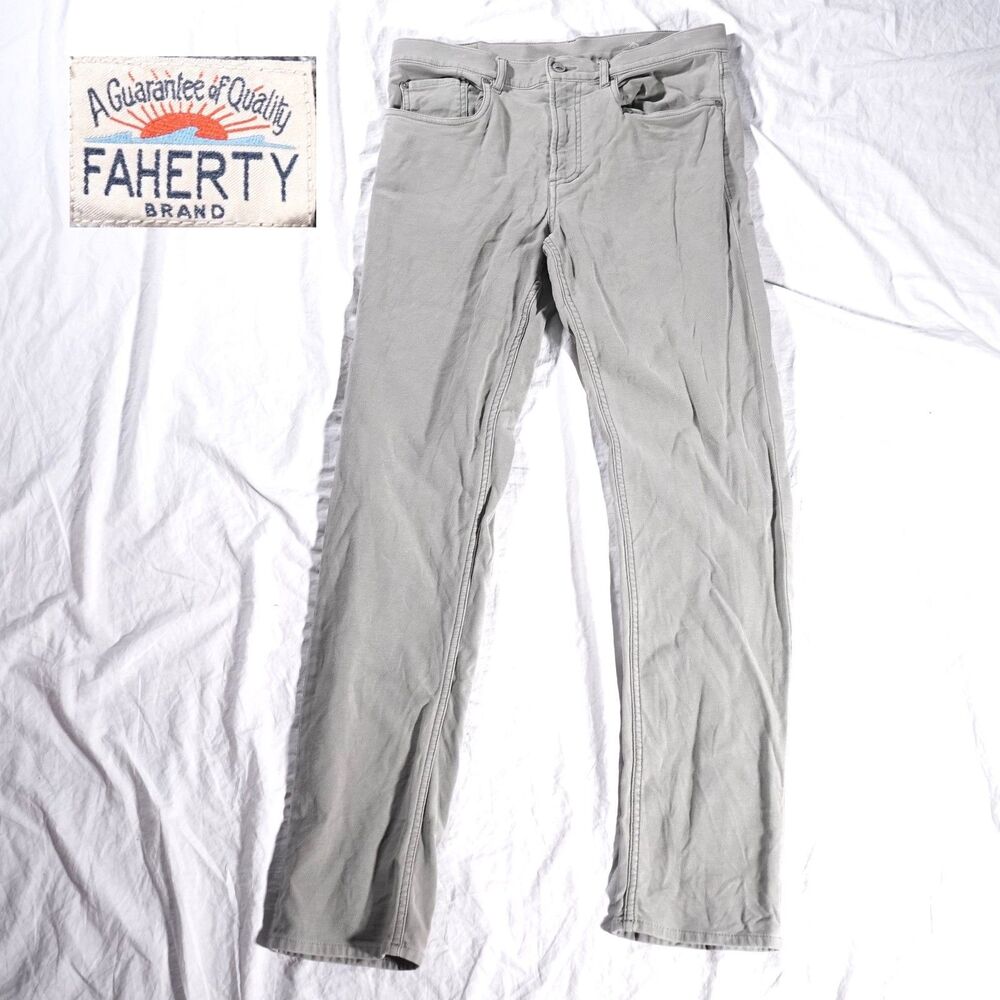Faherty Pants Gray Green Mens Size 32